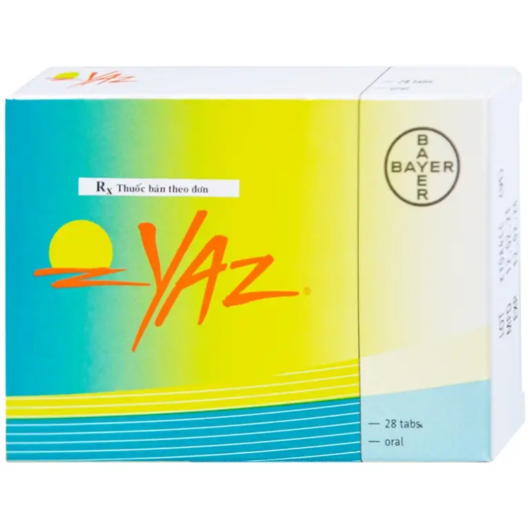 Thuốc Yaz Bayer dùng tránh thai, điều trị mụn trứng cá (1 vỉ x 28 viên)