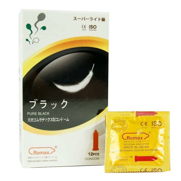Bao cao su Romax hạn chế tránh thai ngoài ý muốn các bệnh truyền nhiễm (Hộp 12 cái)